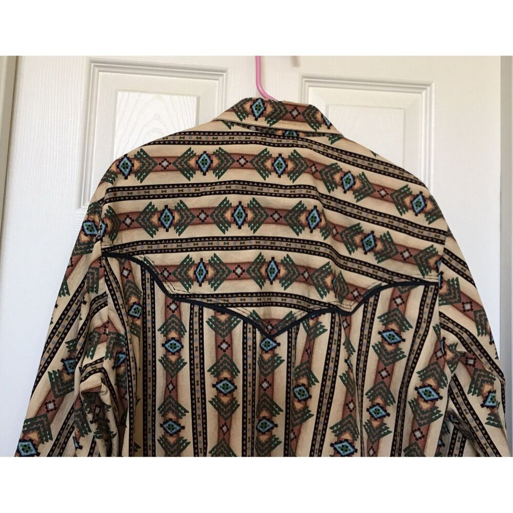 Southwestern Brushpopper Snap Shirt XL Aztec Western Cowboy Rodeo Cotton - Picture 6 of 7